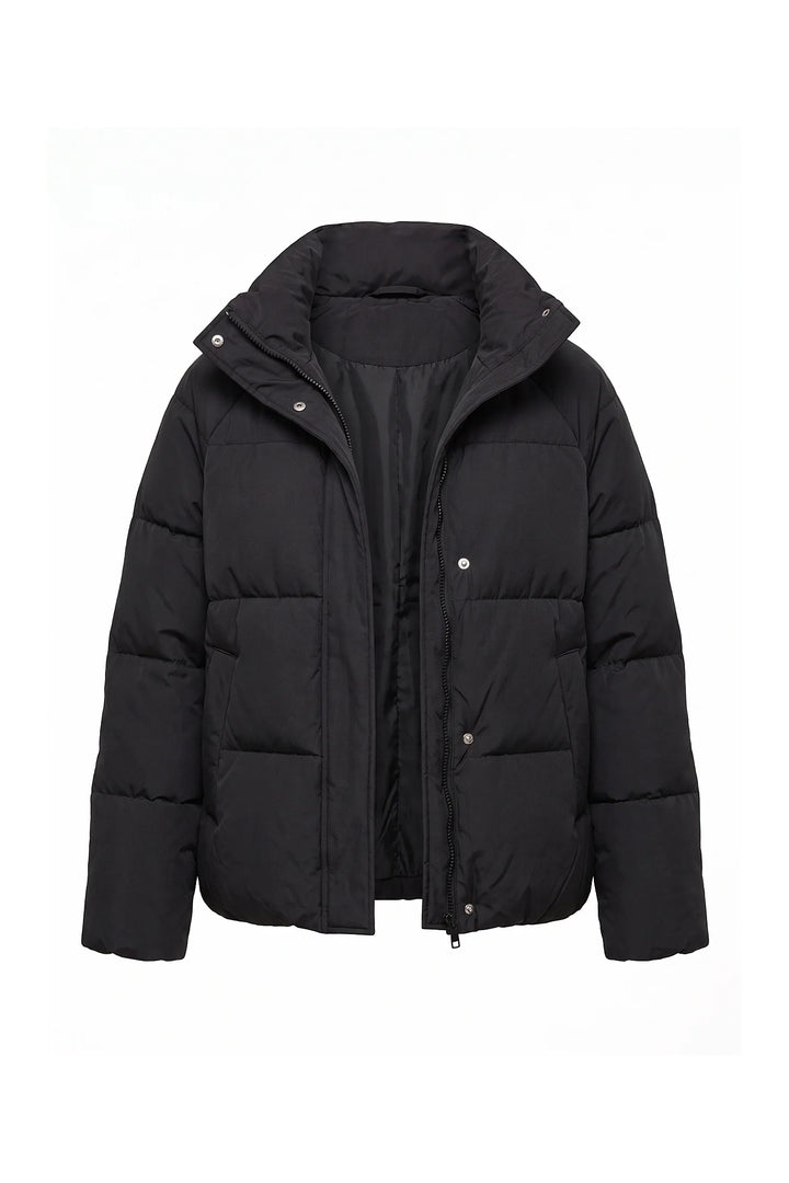 Rosalie Clairfont | Women’s Winter Warm Black Puffer Jacket with Relaxed Fit
