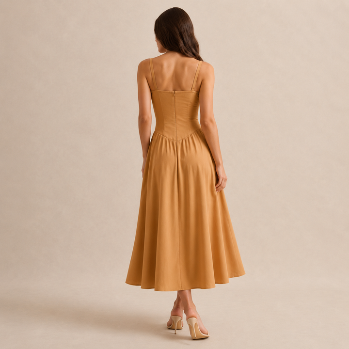 Quitterie Blanchard | Sweetheart Corset A-Line Midi Dress