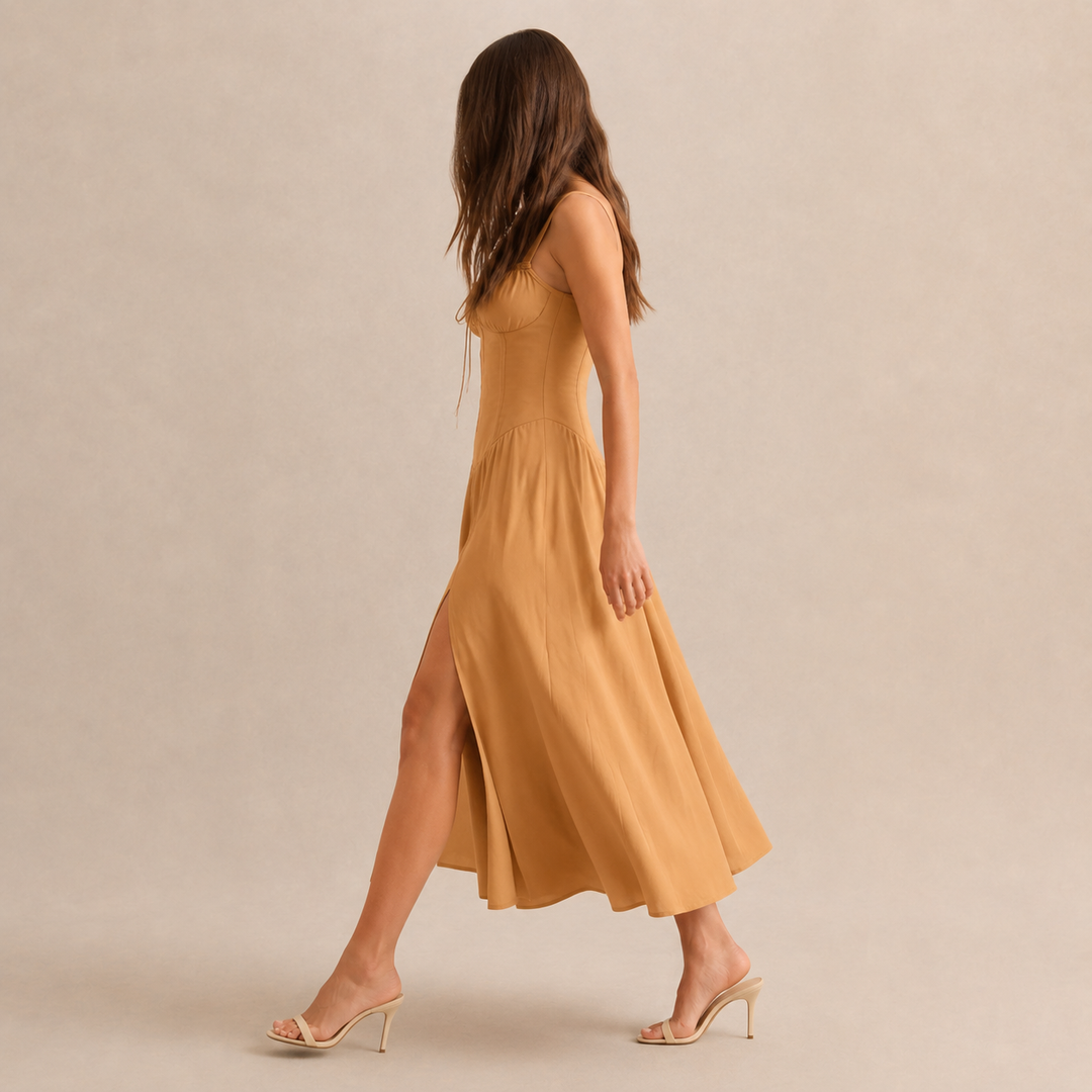 Quitterie Blanchard | Sweetheart Corset A-Line Midi Dress