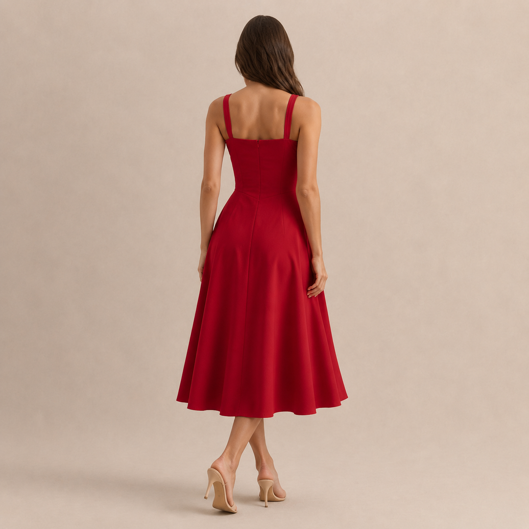 Quitterie Blanchard | Sweetheart Corset A-Line Midi Dress