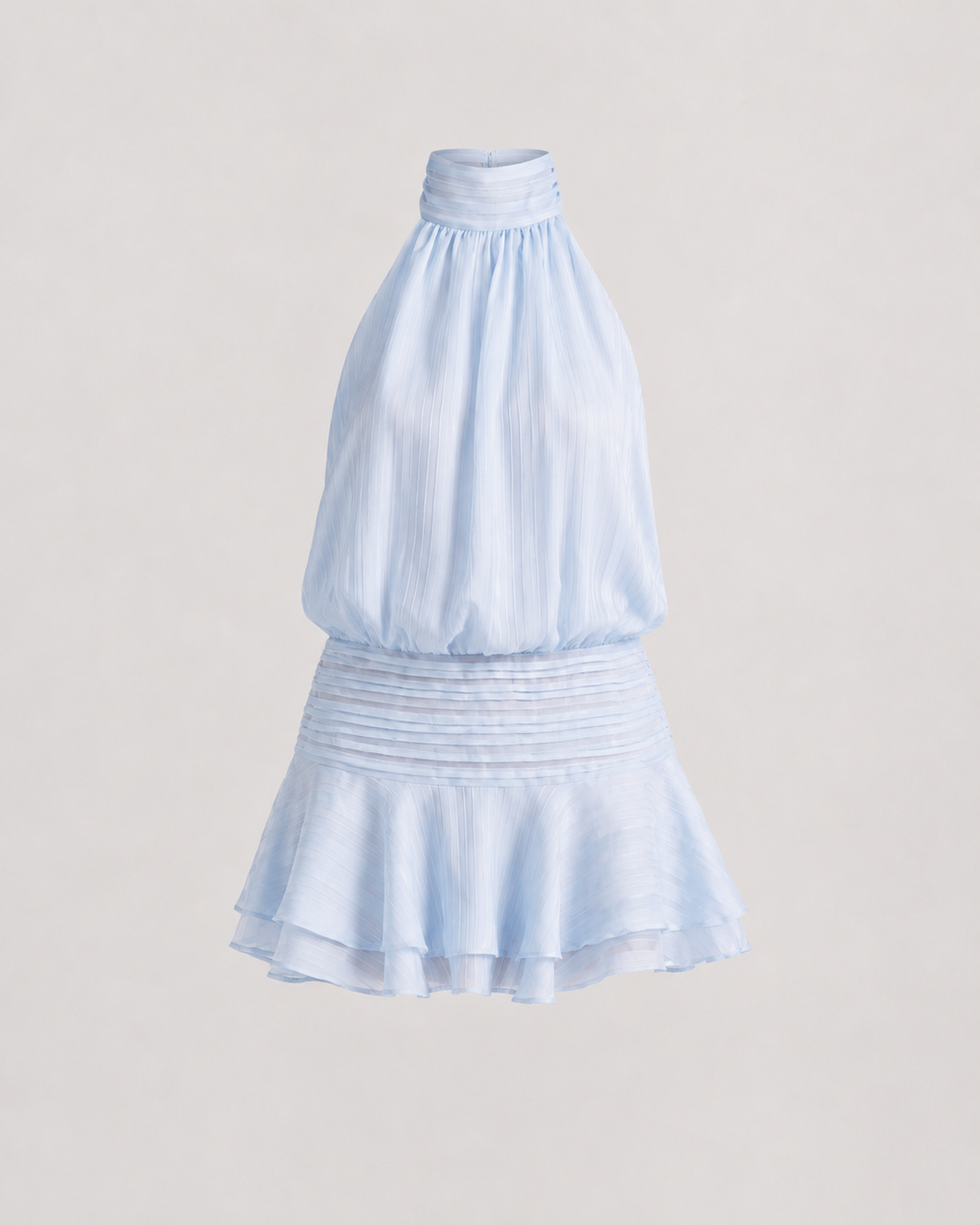Nora Short halter dress with ruffled skirt
