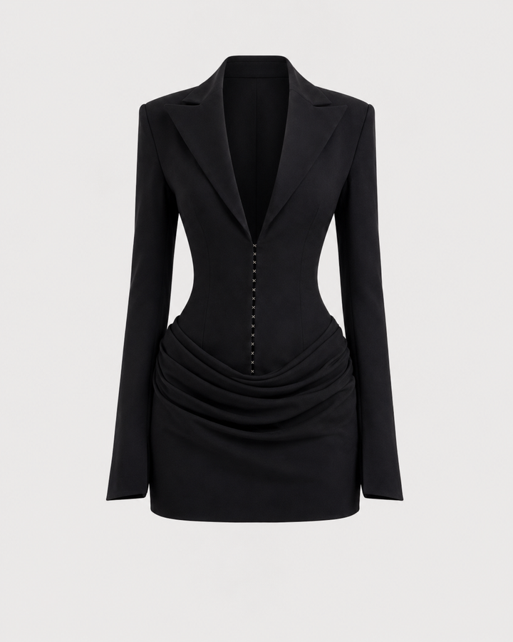 Rolanda Short blazer dress with draping