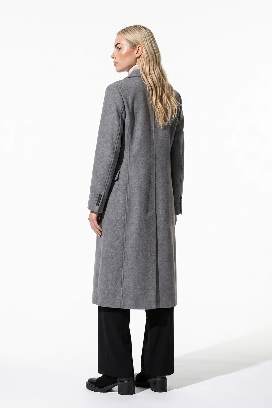 Jade Valençay | Women’s Double Breasted Long Coat – Notched Lapel Winter Overcoat