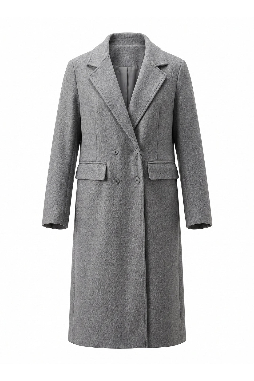 Jade Valençay | Women’s Double Breasted Long Coat – Notched Lapel Winter Overcoat