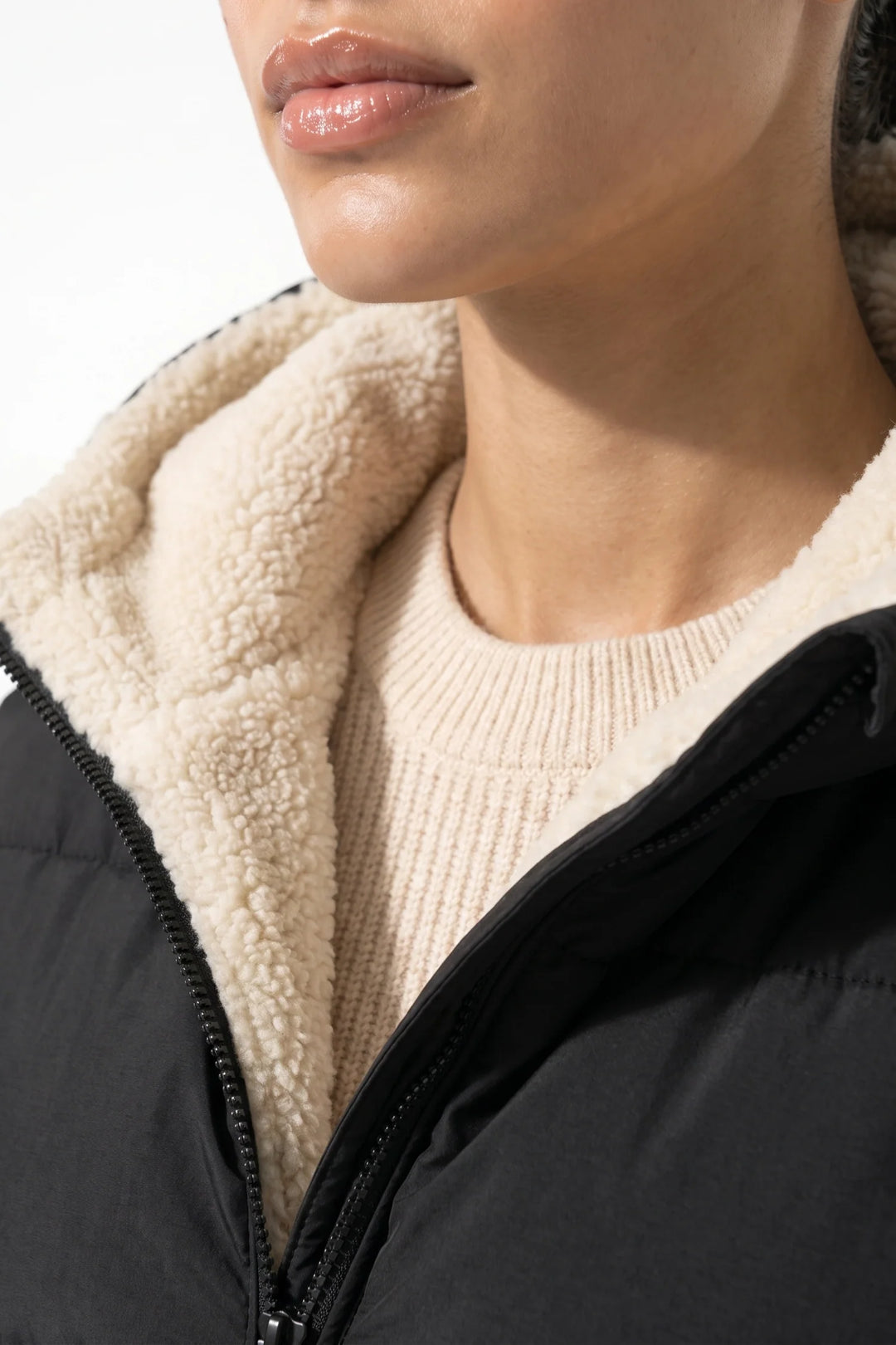 Méline Valois | Women’s Winter Warm Longline Fleece Lined Puffer Coat with Hood