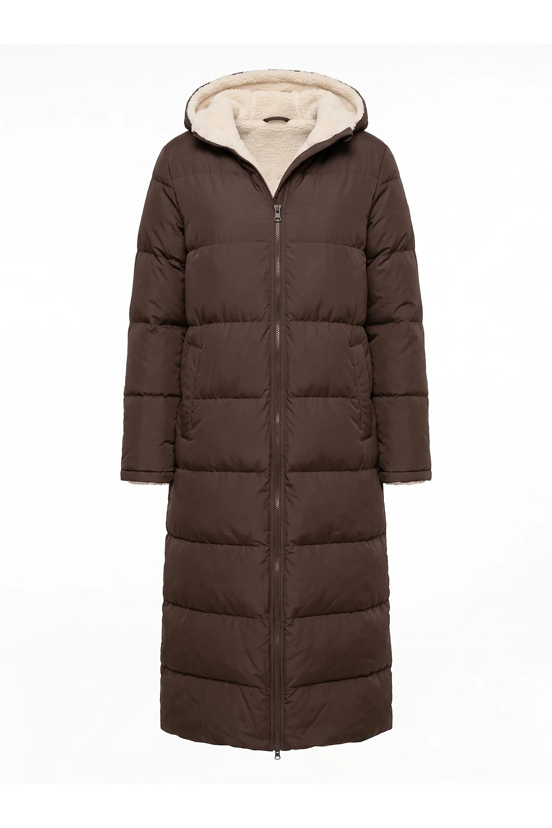 Méline Valois | Women’s Winter Warm Longline Fleece Lined Puffer Coat with Hood