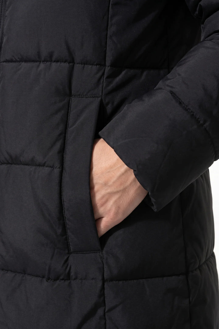 Pauline D’Aubigny | Women’s Winter Warm Longline Hooded Puffer Coat with High Collar