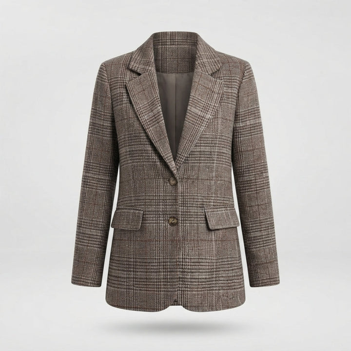 Jeanne Aubertin | Plaid Single-Button Blazer Jacket For Women