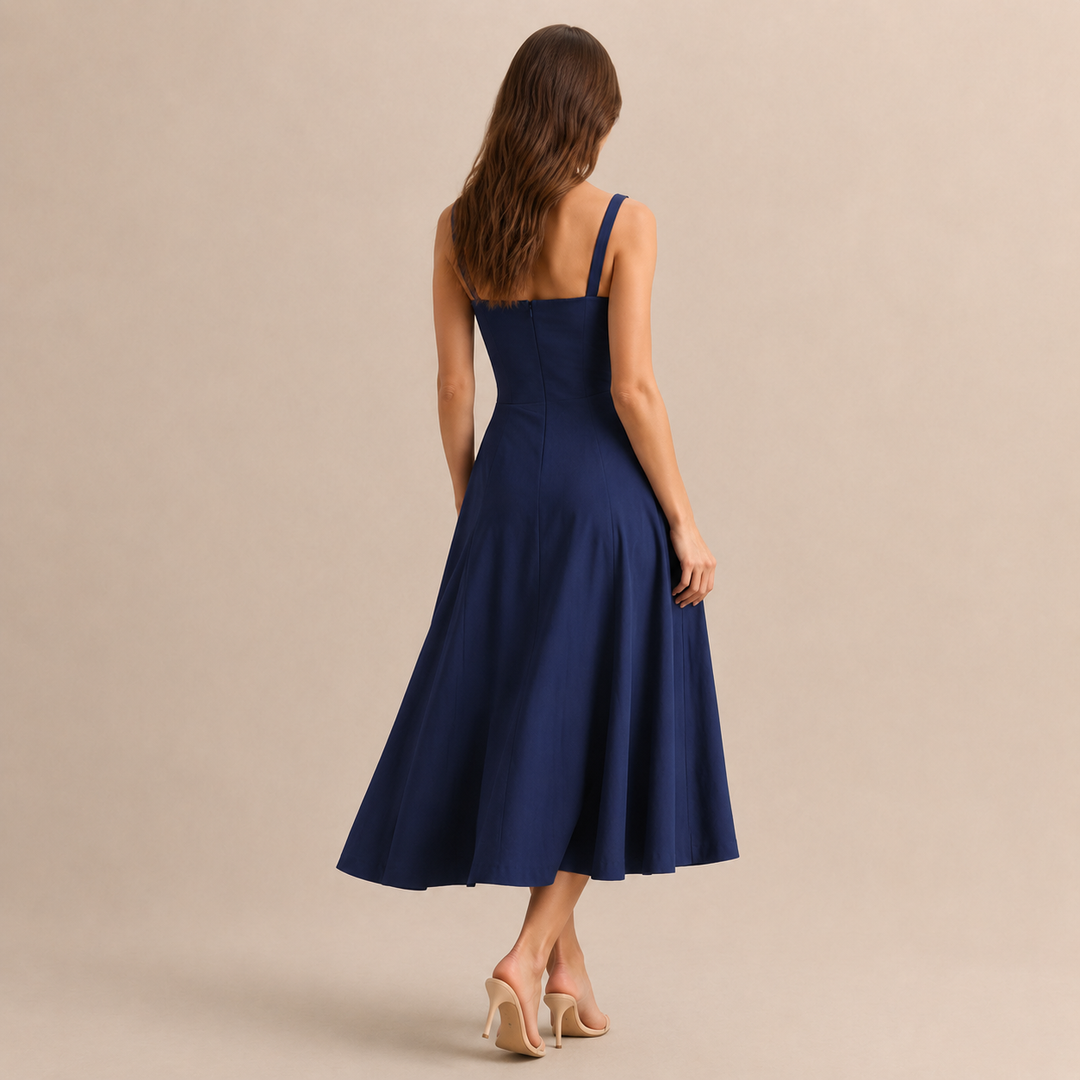 Quitterie Blanchard | Sweetheart Corset A-Line Midi Dress