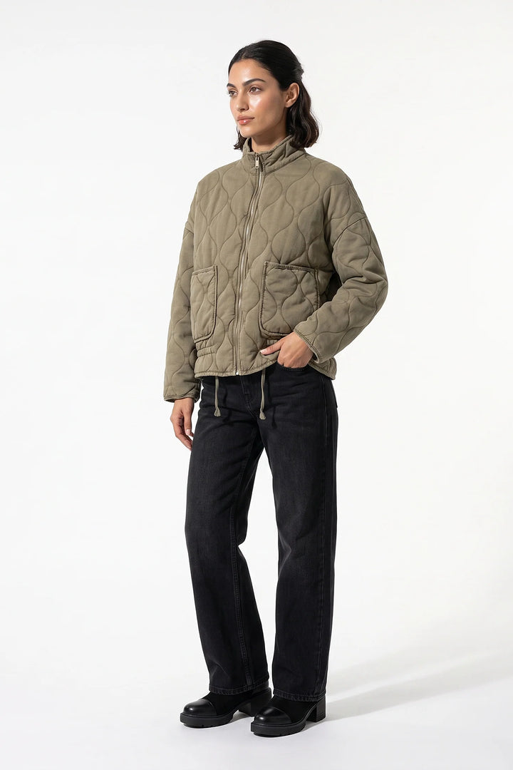 Isoline Darbois | Women’s Winter Warm High Collar Quilted Jacket with Relaxed Fit