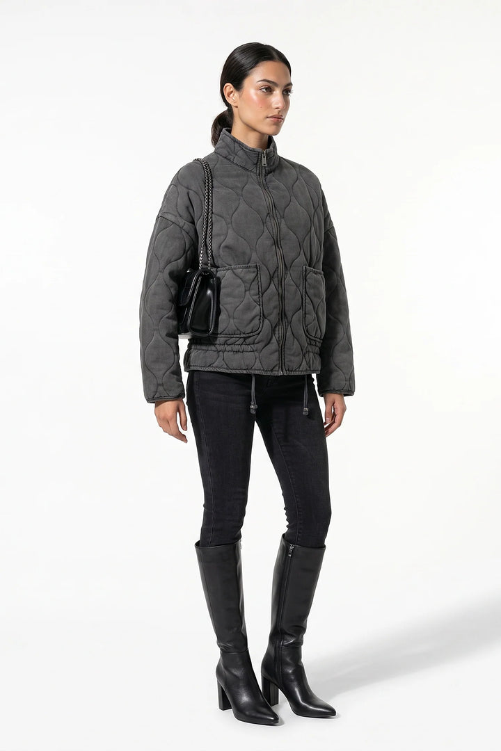 Isoline Darbois | Women’s Winter Warm High Collar Quilted Jacket with Relaxed Fit