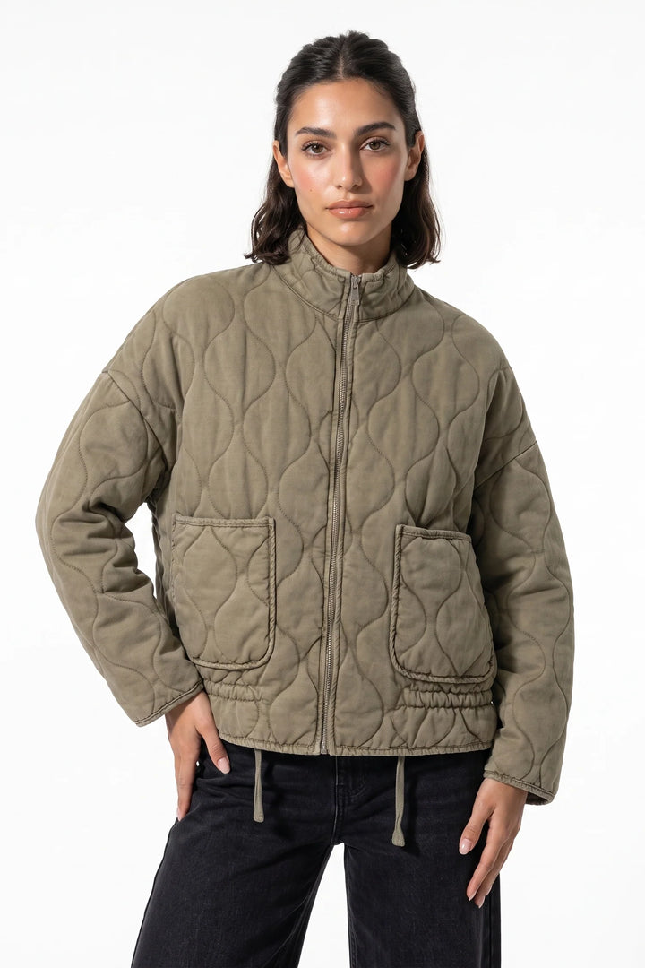 Isoline Darbois | Women’s Winter Warm High Collar Quilted Jacket with Relaxed Fit