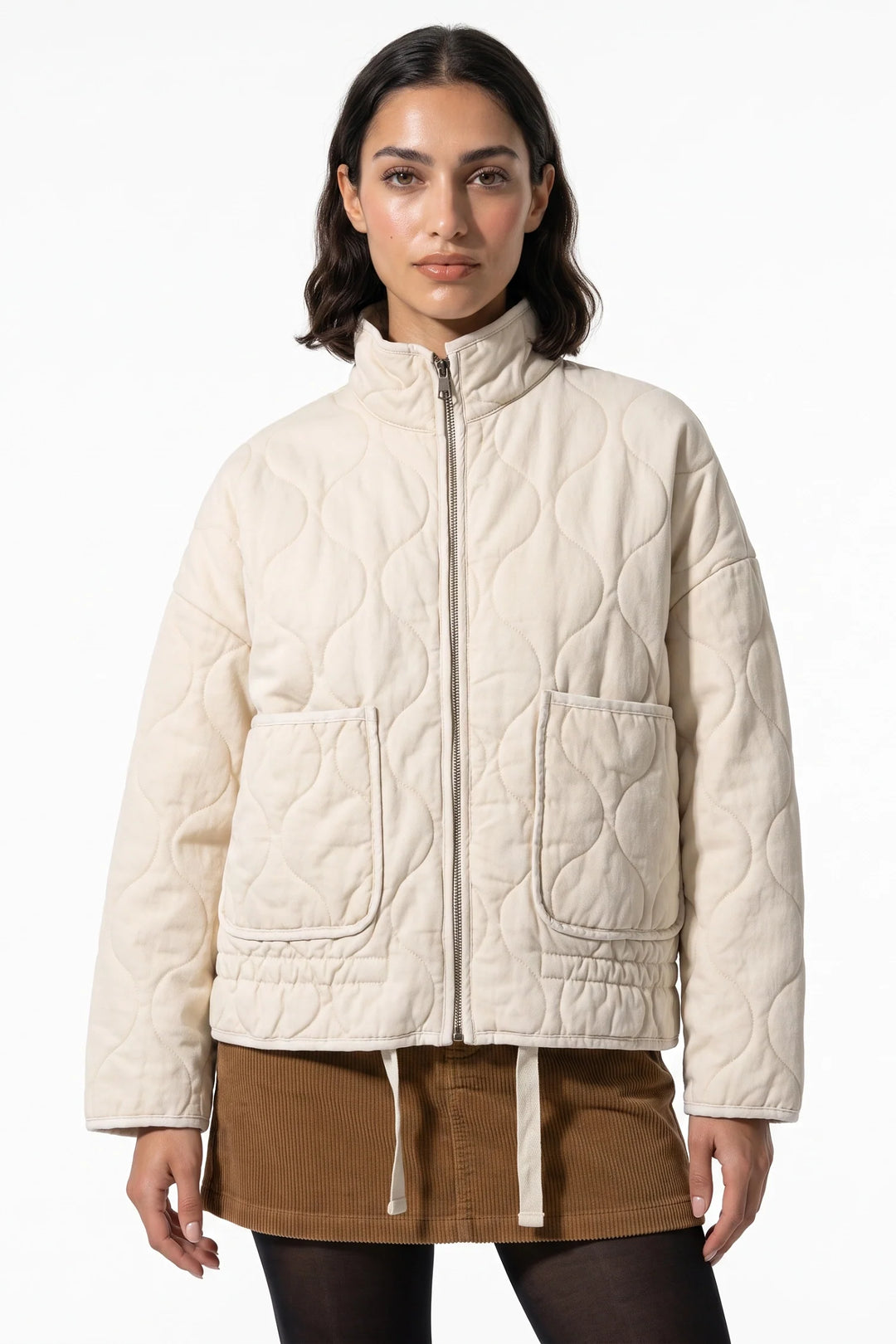Isoline Darbois | Women’s Winter Warm High Collar Quilted Jacket with Relaxed Fit