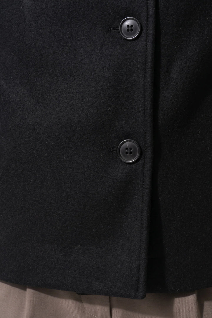 Estelle Courval | Women’s Winter Warm Short Wool Coat with Button Up High Collar