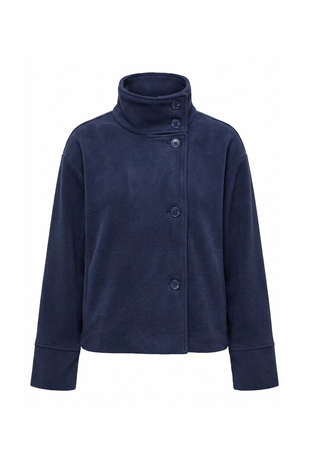 Estelle Courval | Women’s Winter Warm Short Wool Coat with Button Up High Collar