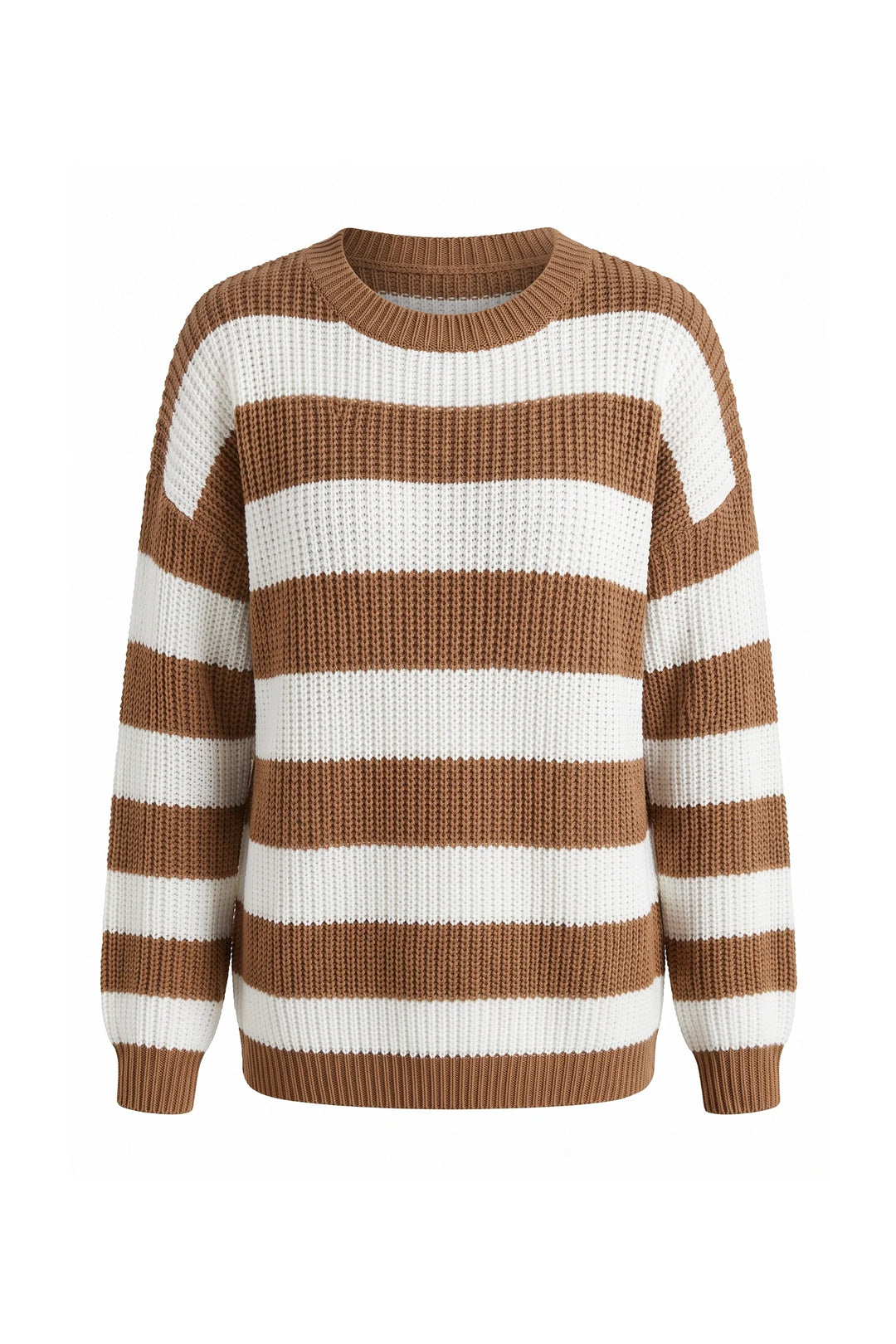 Eugénie Sorel | Women’s Winter Versatile Crew Neck Striped Knit Jumper with Oversized Fit