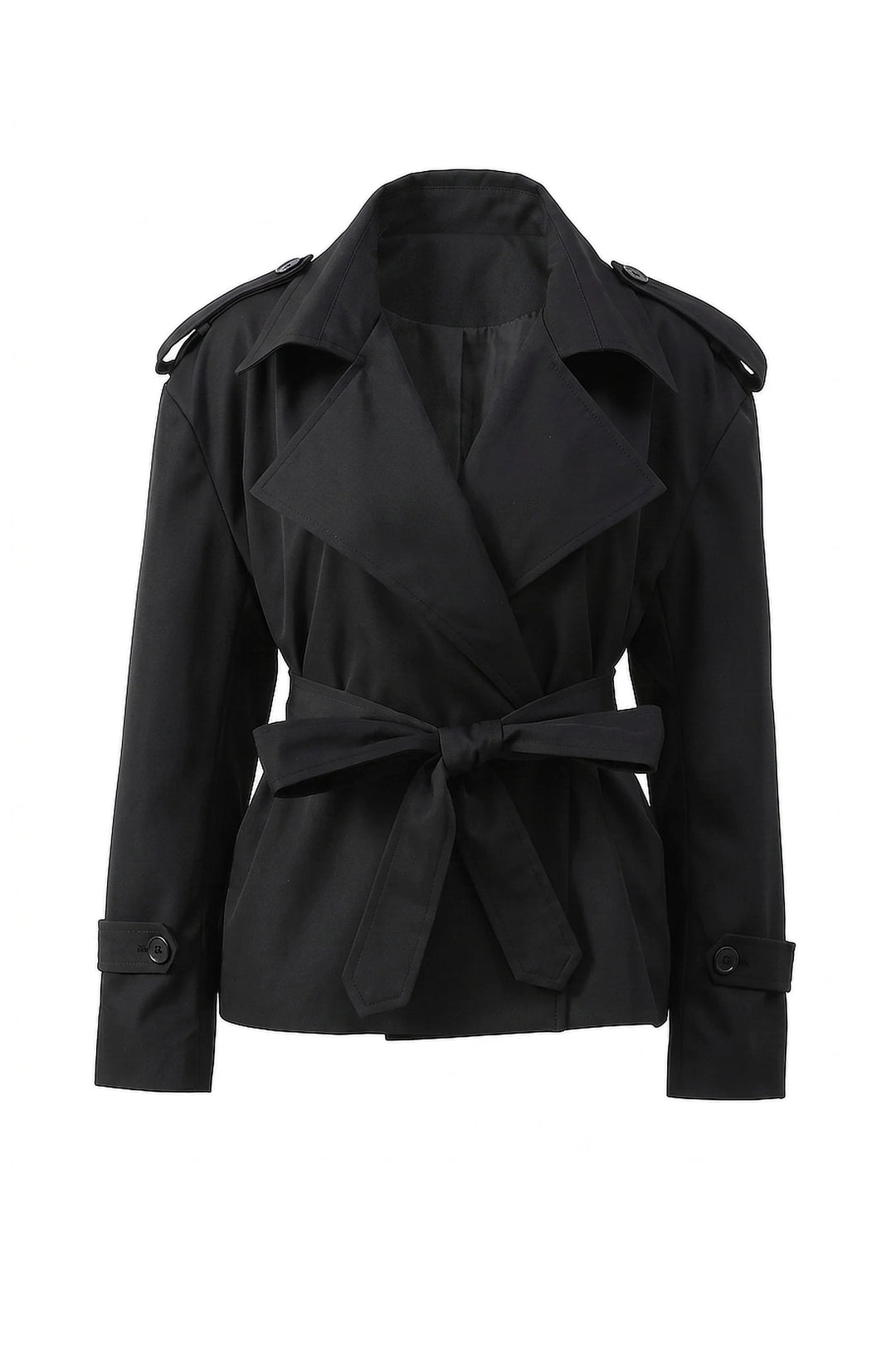 Fleur D’Avenel | Women’s Short Cropped Trench Coat with Belted Waist
