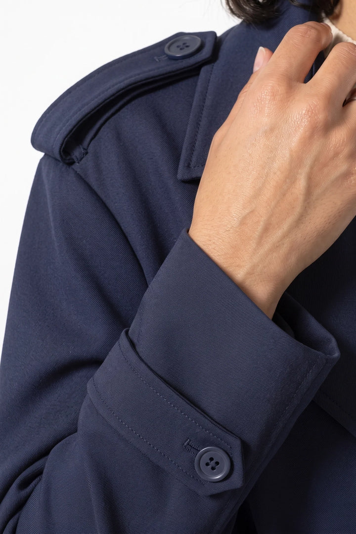 Fleur D’Avenel | Women’s Short Cropped Trench Coat with Belted Waist