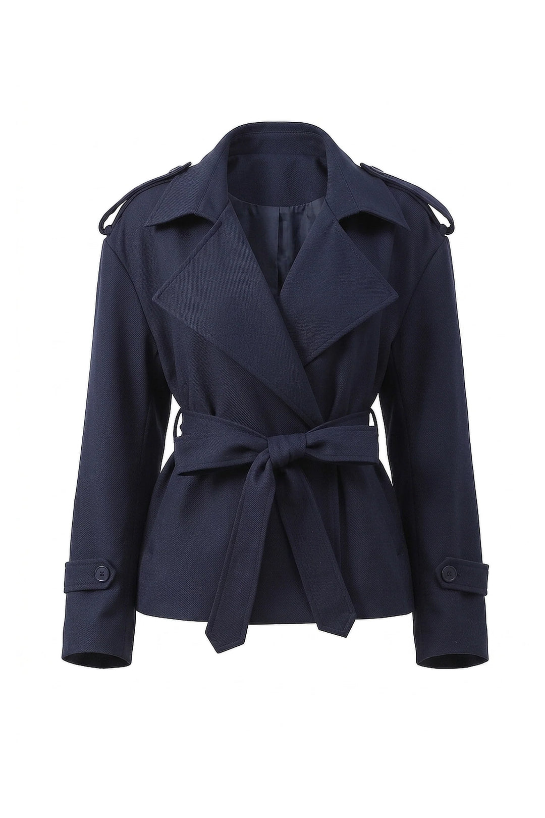 Fleur D’Avenel | Women’s Short Cropped Trench Coat with Belted Waist