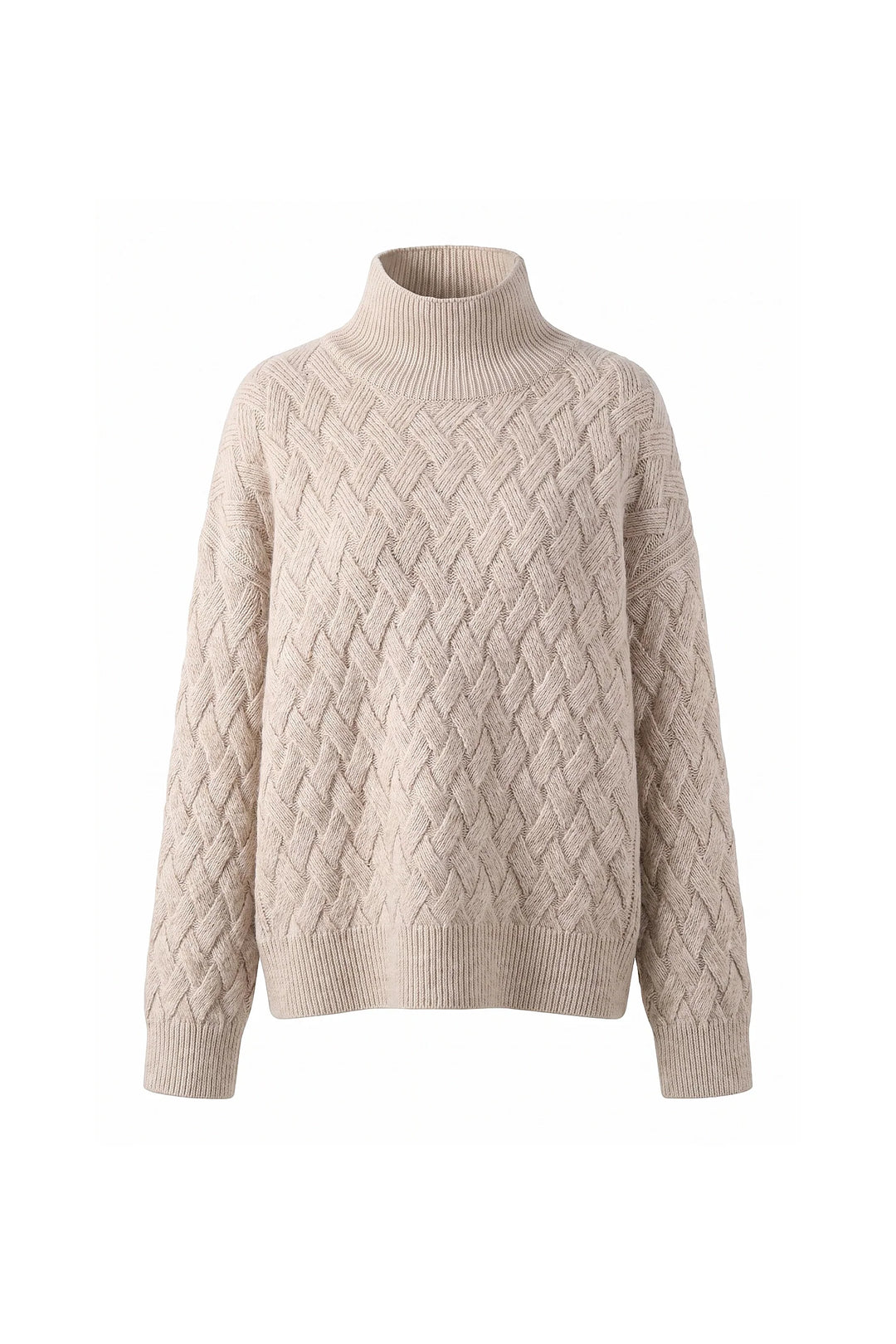 Claire Savenay | Women’s Winter Cosy Oversized Textured Knit Jumper Stand Up Collar