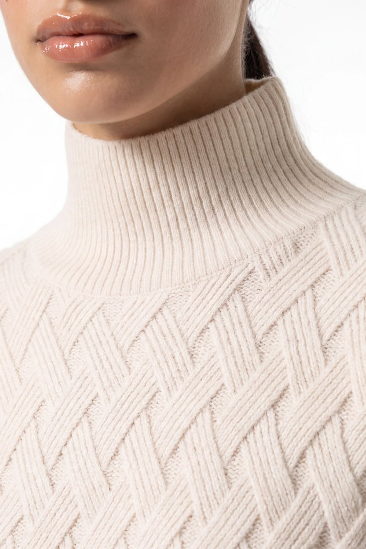 Claire Savenay | Women’s Winter Cosy Oversized Textured Knit Jumper Stand Up Collar