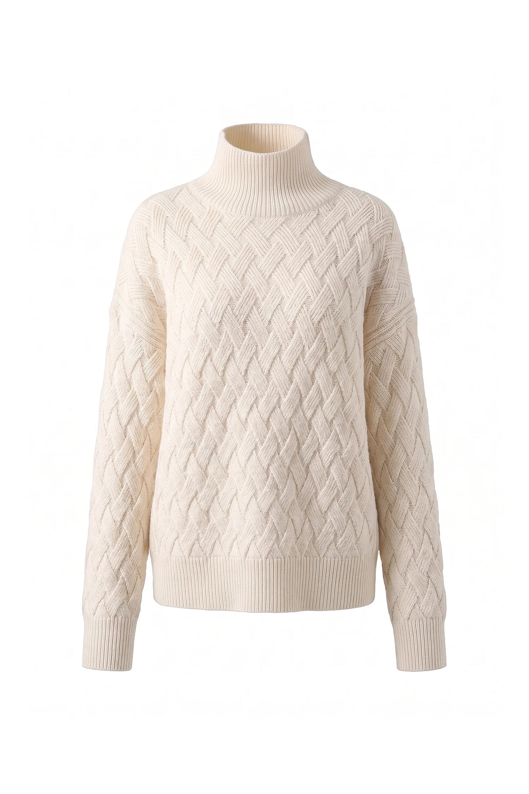 Claire Savenay | Women’s Winter Cosy Oversized Textured Knit Jumper Stand Up Collar