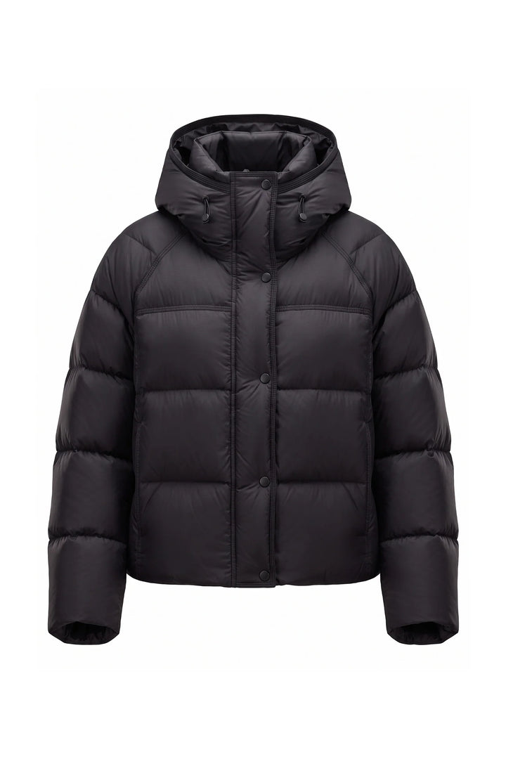 Naïs Beauchamp | Women’s Winter Warm Hooded Puffer Jacket with Relaxed Cropped Fit