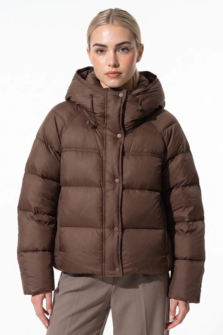 Naïs Beauchamp | Women’s Winter Warm Hooded Puffer Jacket with Relaxed Cropped Fit