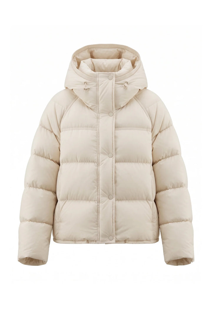 Naïs Beauchamp | Women’s Winter Warm Hooded Puffer Jacket with Relaxed Cropped Fit