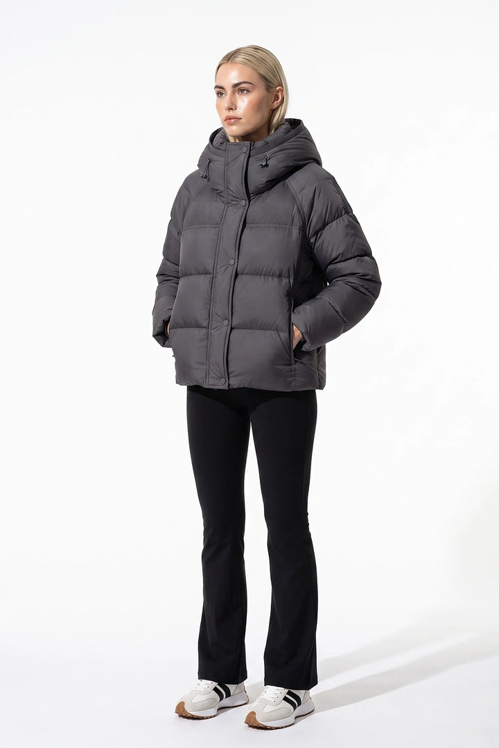 Naïs Beauchamp | Women’s Winter Warm Hooded Puffer Jacket with Relaxed Cropped Fit