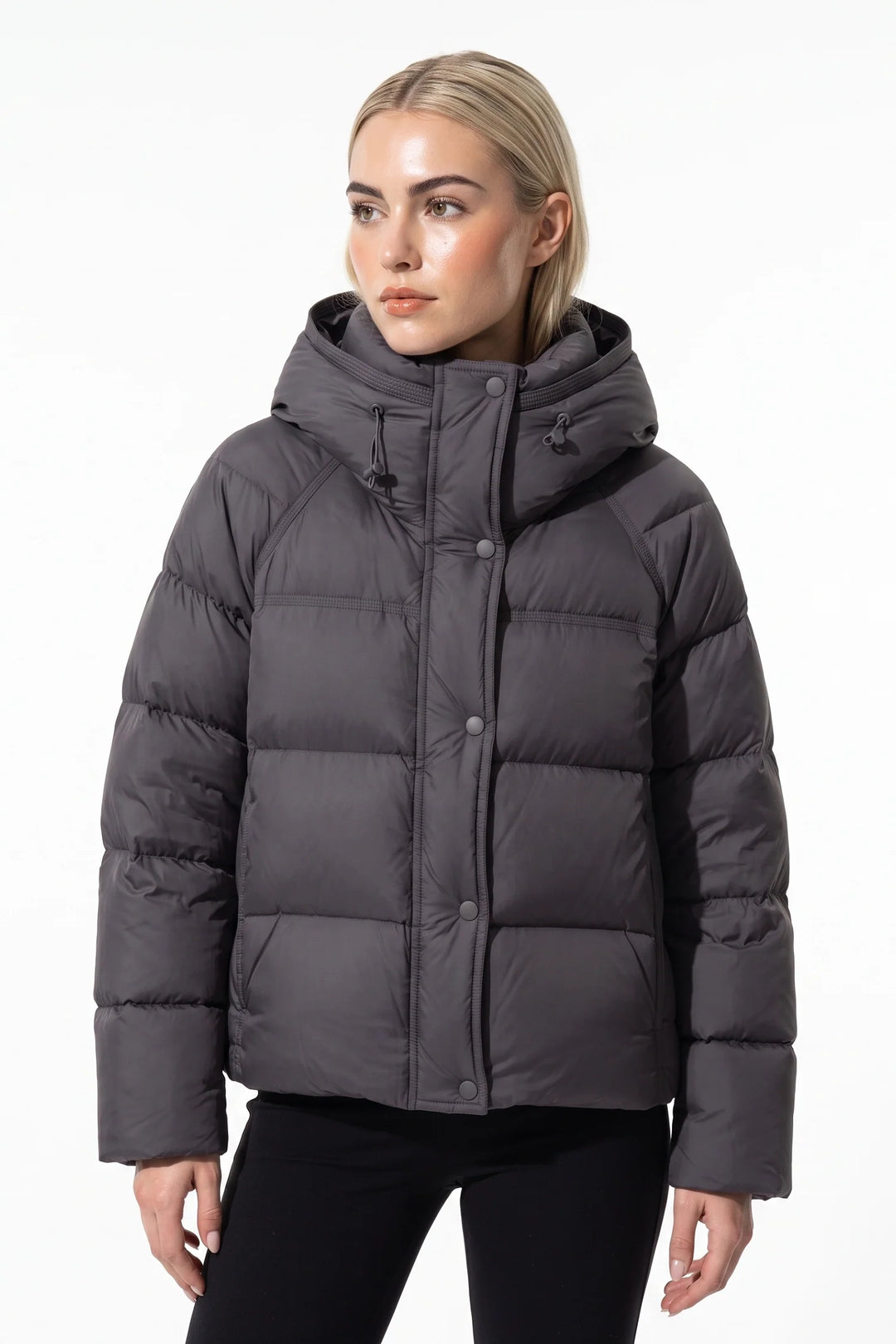 Naïs Beauchamp | Women’s Winter Warm Hooded Puffer Jacket with Relaxed Cropped Fit
