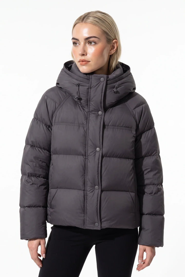 Naïs Beauchamp | Women’s Winter Warm Hooded Puffer Jacket with Relaxed Cropped Fit