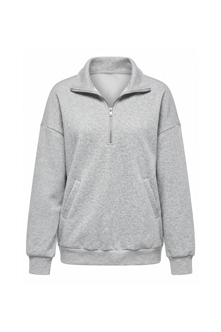 Clarisse Renaudin | Women’s Winter Comfortable Quarter Zip Jumper with Oversized Fit