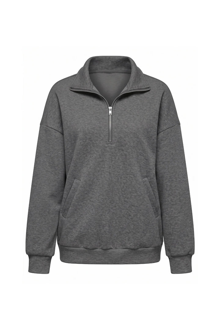 Clarisse Renaudin | Women’s Winter Comfortable Quarter Zip Jumper with Oversized Fit