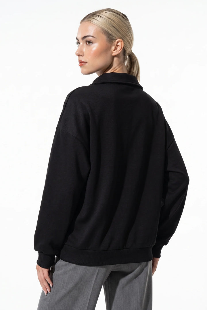 Clarisse Renaudin | Women’s Winter Comfortable Quarter Zip Jumper with Oversized Fit