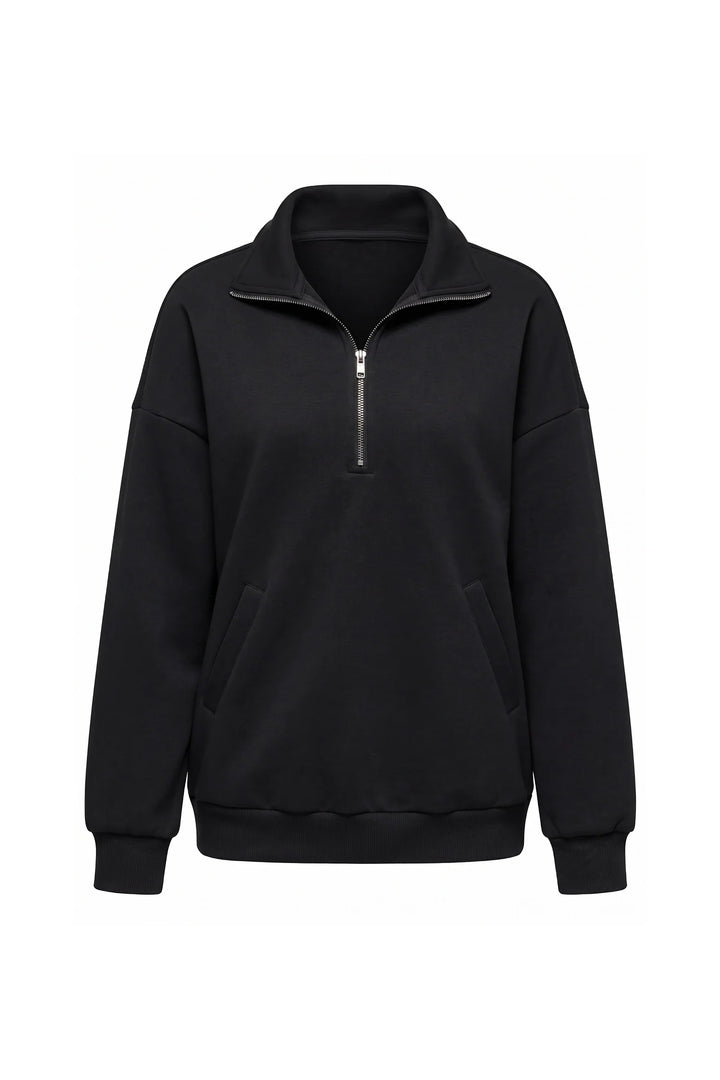 Clarisse Renaudin | Women’s Winter Comfortable Quarter Zip Jumper with Oversized Fit