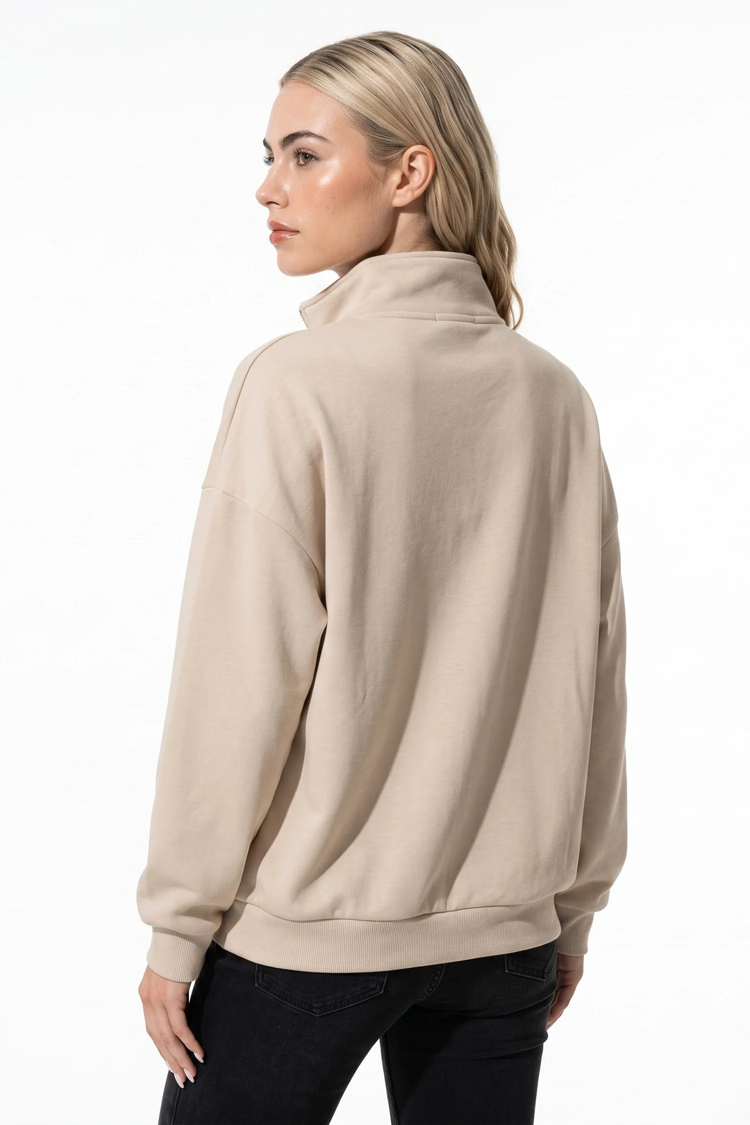 Clarisse Renaudin | Women’s Winter Comfortable Quarter Zip Jumper with Oversized Fit