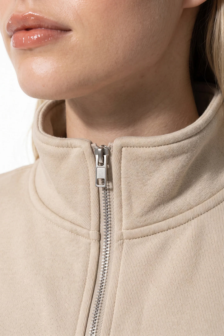 Clarisse Renaudin | Women’s Winter Comfortable Quarter Zip Jumper with Oversized Fit