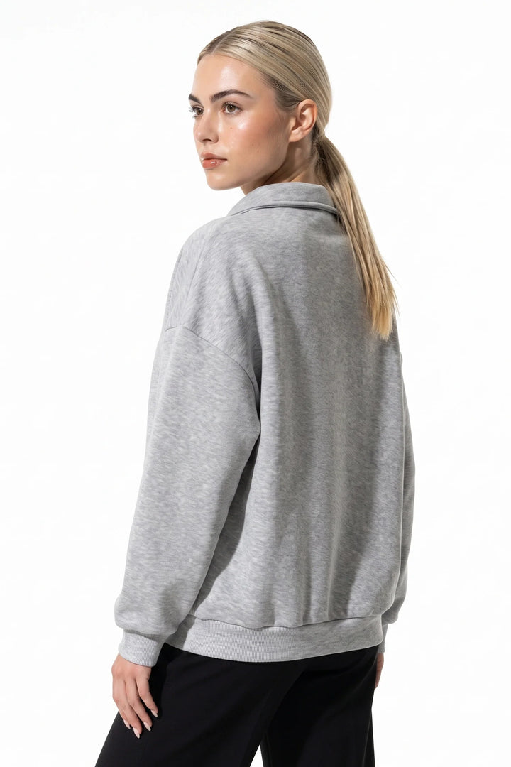 Clarisse Renaudin | Women’s Winter Comfortable Quarter Zip Jumper with Oversized Fit