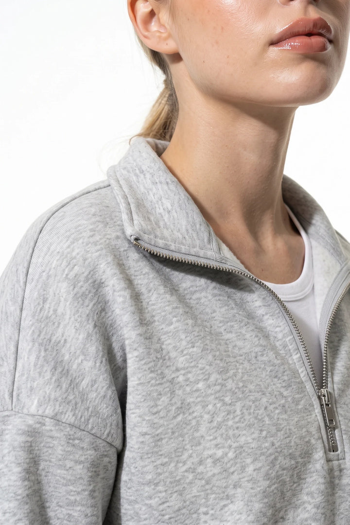 Clarisse Renaudin | Women’s Winter Comfortable Quarter Zip Jumper with Oversized Fit